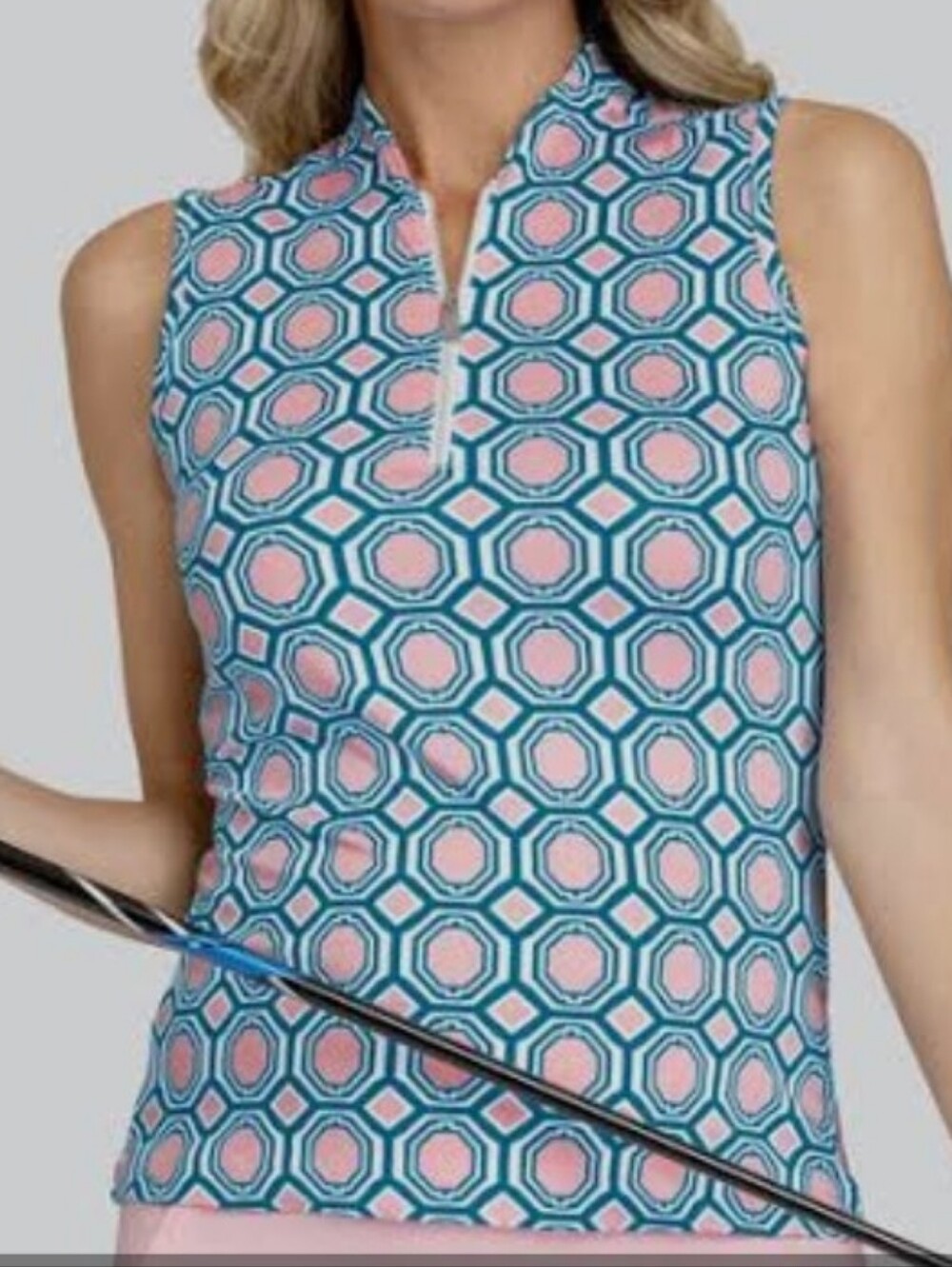 Tail Blue and Pink Geometric Zip-Front Set